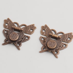 Antique Brass Butterfly Carved Box Latch-Wooden Jewelry Box Hardware Accessories