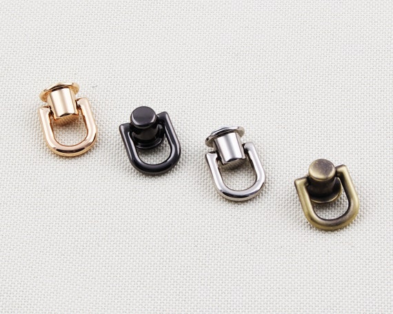 10 Fibbie Con Ponte Ad In Lega E Acciaio – 19x11x5mm, Connettori Ad Anello A D Con Viti PH, Per Borse, Cinture E Abbigliamento, Colore Argento