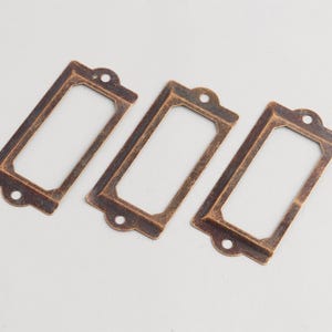 Antiek bronzen meubeloverlay: rechthoekige labellijsten, doe-het-zelf hardwareaccessoires