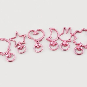 Variety of shapes key chain : Pink Swivel Snap hook,Swivel Hooks Lobster Clasp