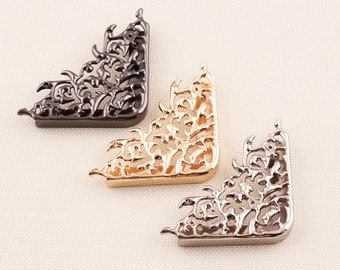 Ornate Alloy Corner Protector, DIY Bag Frame Embellishment