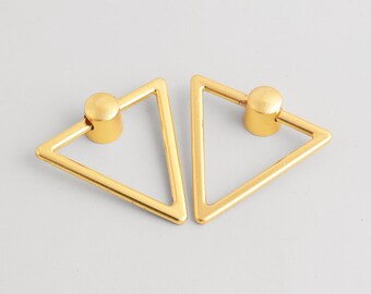 Minimalist Gold Triangle Drawer Pull : Cabinet Decorative Hardware Handle