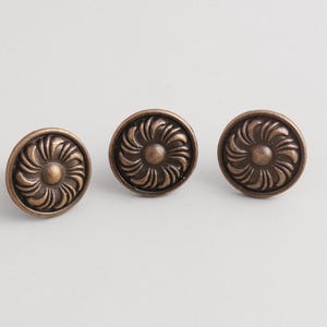 Antique Brass Drawer Pull : Swirl Pattern Round Knob, Drawer Hardware Accessories