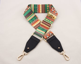 Adjustable Guitar Strap, Colorful Woven Cotton Bag Strap