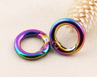 12mm rainbow ring,spring ring,gate ring,snap hook,opening rings,o ring,purse hardware,purse ring,spring o ring
