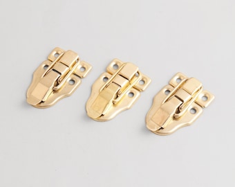 Cierre para caja: Cierre minimalista de palanca con resorte dorado, accesorios de herrajes para cajas y estuches.