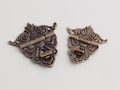 Antique Bronze Carved Box Latch : Ornate Wooden Box Hasp Hardware Accessories