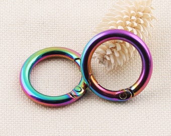 19mm rainbow ring,spring ring,gate ring,snap hook,opening rings,o ring,purse hardware,purse ring,spring o ring