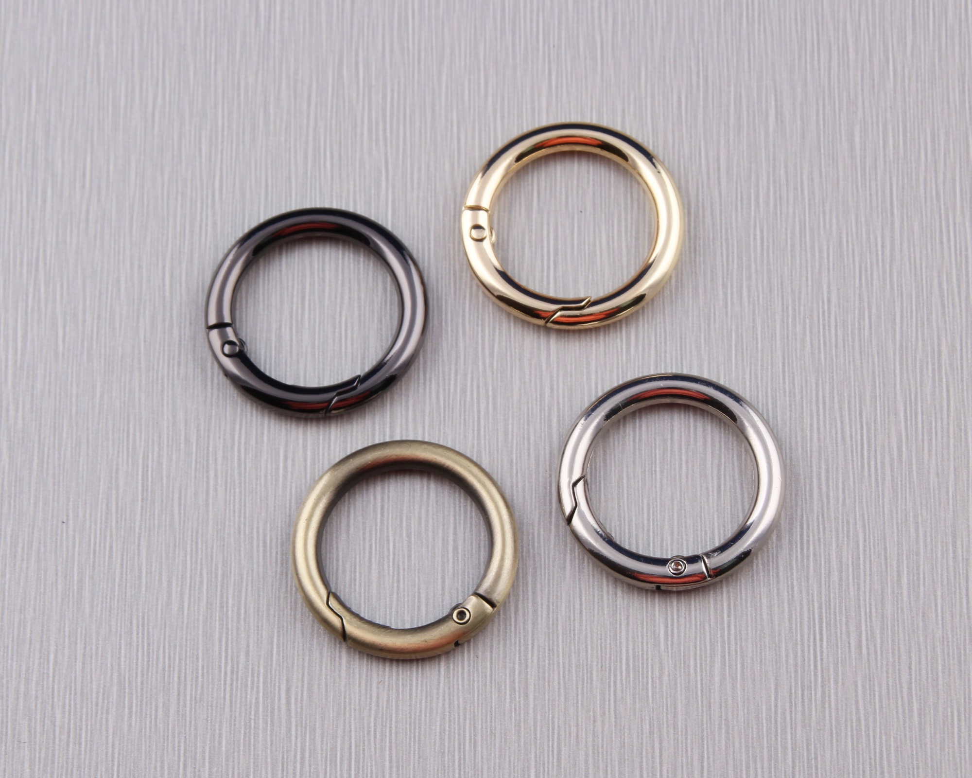 25MM Spring O Ring, Round Carabiner, Spring Gate, Round Clasp, Snap Hook,  Metal O Rings for Handbags, Purses, Key Ring Buckle, O Ring Clip 