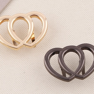 Dubbel hart metalen taslabel, portemonnee (41 mm*28 mm)