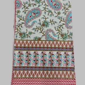 Paisley Hand Block Print Cotton Duvet Cover with Pillow Covers
