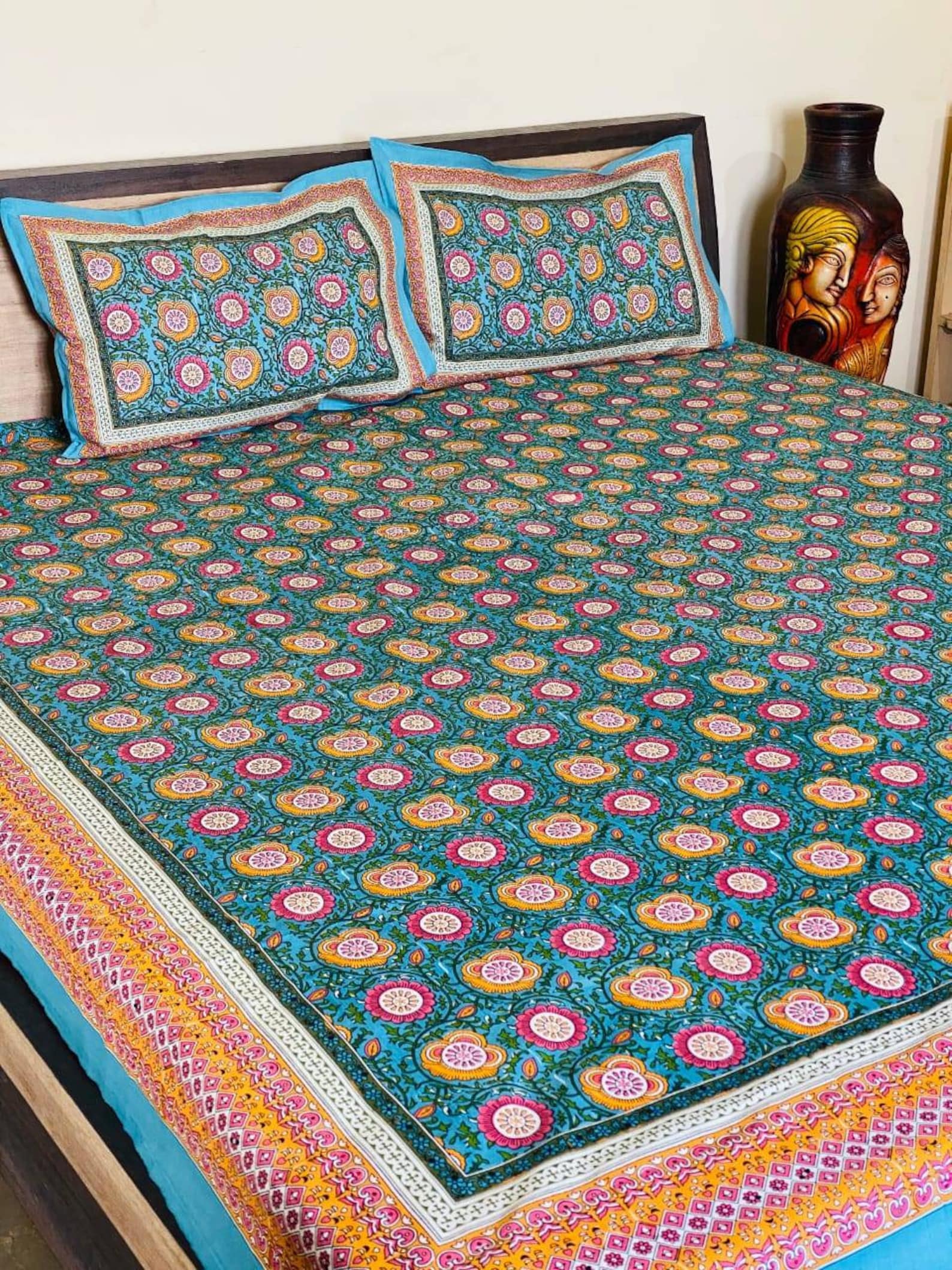 Indian handmade block print cotton duvet cover Etsy