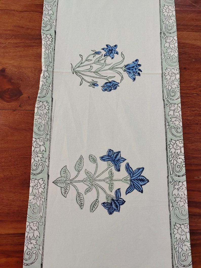 Hand Block Print 100 Cotton Canvas Table Runner Etsy Australia