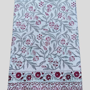 Handmade Indian Block Print Cotton Duvet Cover - Pomegranate Queen