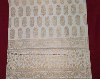 Indian handmade block print gold print cotton duvet cover