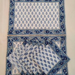 Beautiful Indian Handmade Block Print Placemats 12 Pieces Sets