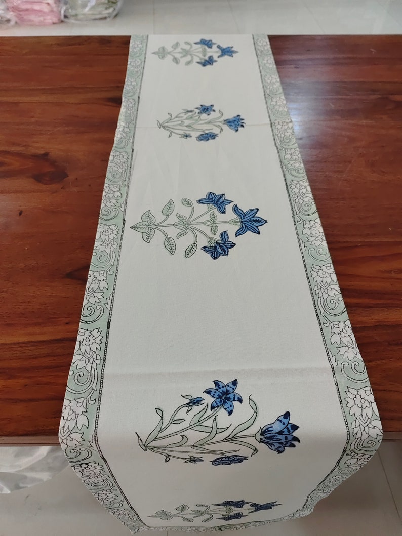 Hand Block Print 100 Cotton Canvas Table Runner Etsy Australia