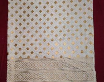 Indian handmade block print gold print cotton duvet cover