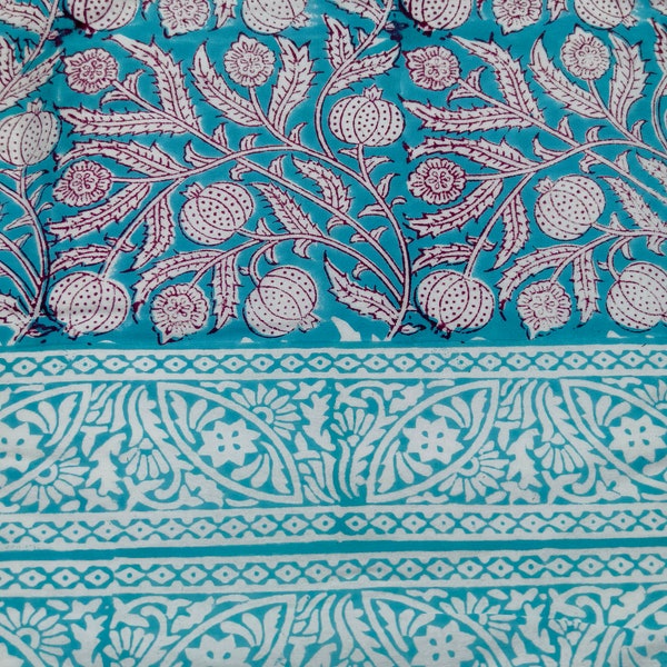 Indian handmade beautiful pomegranate design block print cotton duvet cover