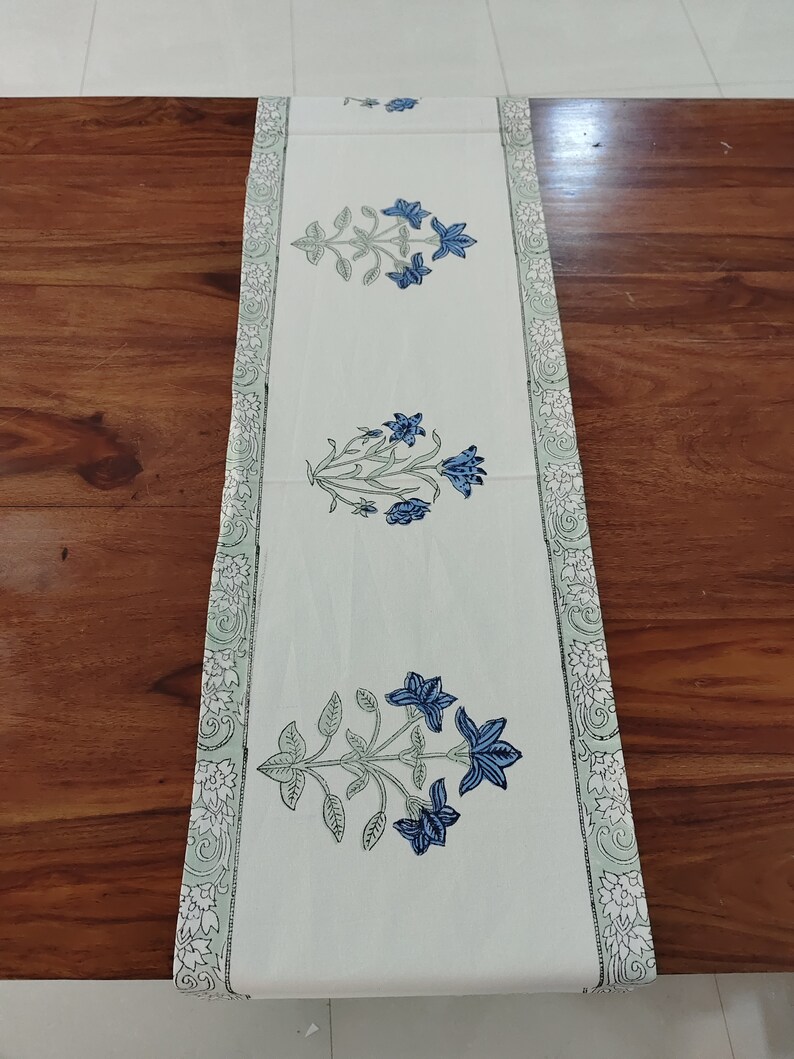 Hand Block Print 100 Cotton Canvas Table Runner Etsy Australia