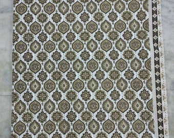 Indian handmade block print gold print cotton duvet cover