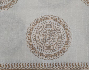Indian handmade block print gold print cotton duvet cover
