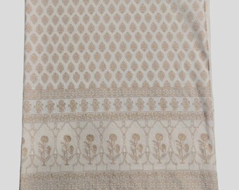 Indian handmade block print gold print cotton duvet cover