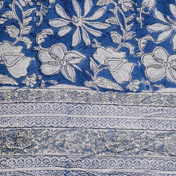 Housse de couette indienne en coton imprimée à la main (indigo d'origine)