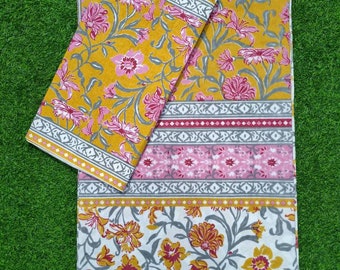 Indian handmade block print cotton duvet cover
