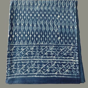 Indian handmade block print cotton duvet cover (original indigo)