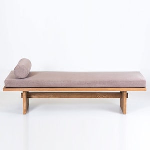 KAMA/ Daybed, Handmade Oak Wood Daybed, Modern Daybed, Wooden Daybed Design, Solid Oak, Walnut Detailed Daybed