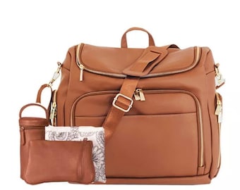vegan leather diaper bag