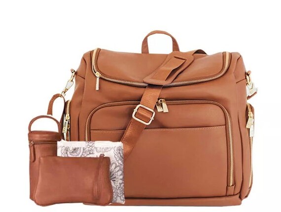 vegan leather diaper backpack