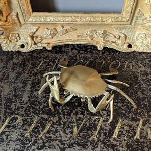 Vintage brass crab trinket dish ring dish