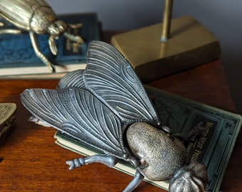 Vintage Metal Fly Trinket Box (originally designed as an ashtray)
