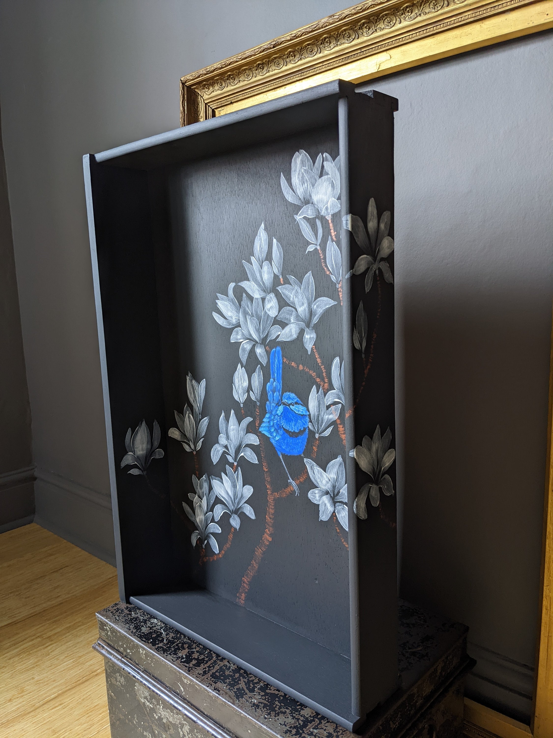 Little Blue Wall Art Shelf Display Box Reimagined Mid Etsy UK