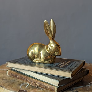 RABBIT FIGURINE LUCKY Antique Ornament Old Gold Lustre Vintage Solid Brass  Hare £102.00 - PicClick UK