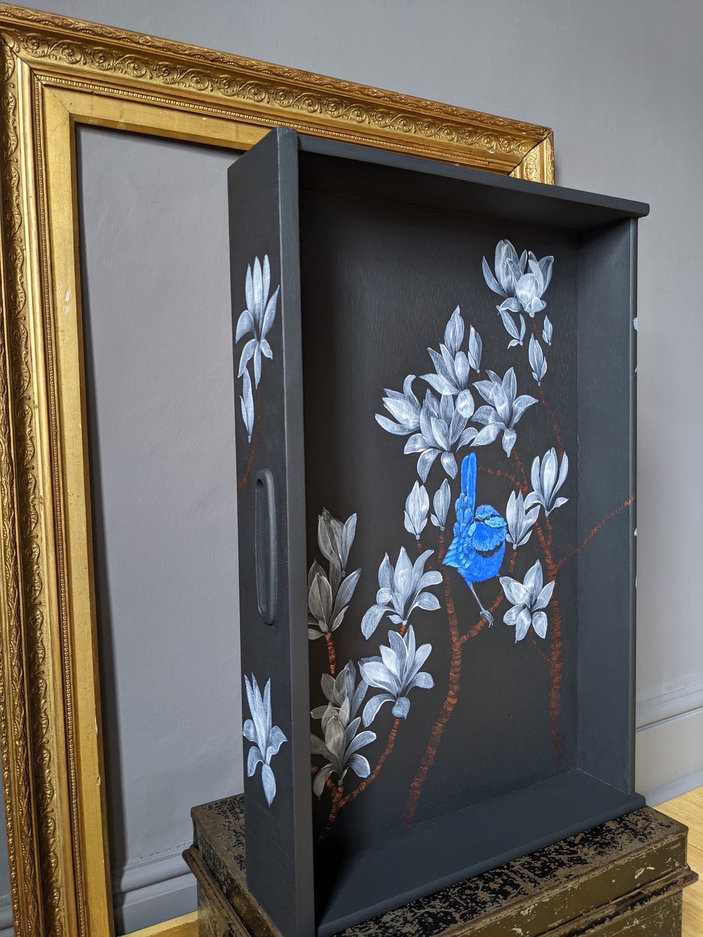 Little Blue Wall Art Shelf Display Box Reimagined Mid Etsy UK