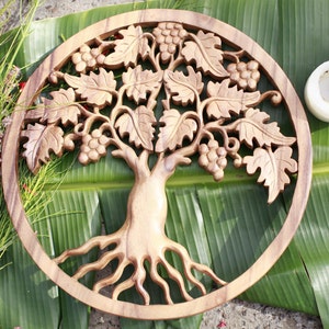 Tree of life Wall Sculpture Panel Hand Carved Wood Tree of Life Wall Hanging Home Decor Handmade tree of life wall hanging