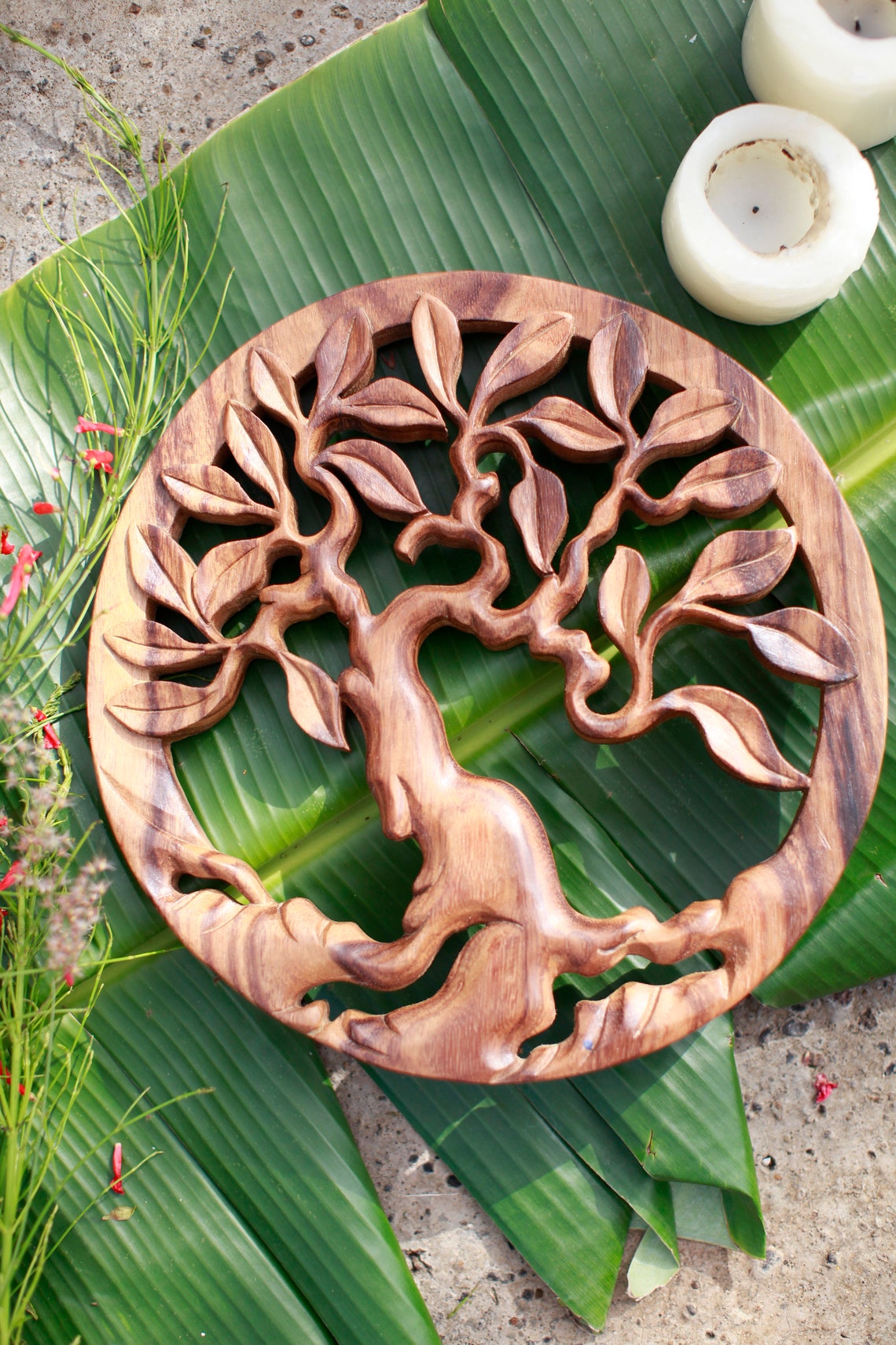Tree of Life Wall Sculpture Panel Hand Carved Wood Tree of Etsy