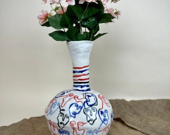 Sculptural vase "Society" Modern ceramic Art by Manya