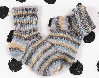 Vintage Baby Wollsocken New Old Stock Neugeborenen Baby Socken Baby Jungen Mädchen Gestreifte Socken Handgemachte Wolle Handgestrickte Wintersocken Kinderkleidung