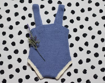 Vintage Baby Clothes hand knitted baby sleeveless bodysuit purple knit romper handmade baby clothes baby knitted onesie size age 9-12 months