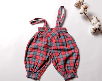 Vintage Baby Overalls size 68 vintage baby plaid overalls clothes kids clothing baby girl boy dungarees baby gift 90s kids wear plaid pants