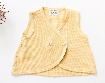 Vintage Baby Kleidung Alter 9-12 Monate Baby Sommer Shirt Kinderkleidung Wickelshirt Bio Baumwolle Top Waffel Textur Shirt Frottee Shirt Vintage Baby