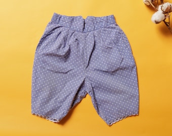 Vintage Kids Pants Bonpoint été pantalon français vêtements des années 90 enfant violet à pois motif pantalon enfants vêtements ballon pantalon taille 86