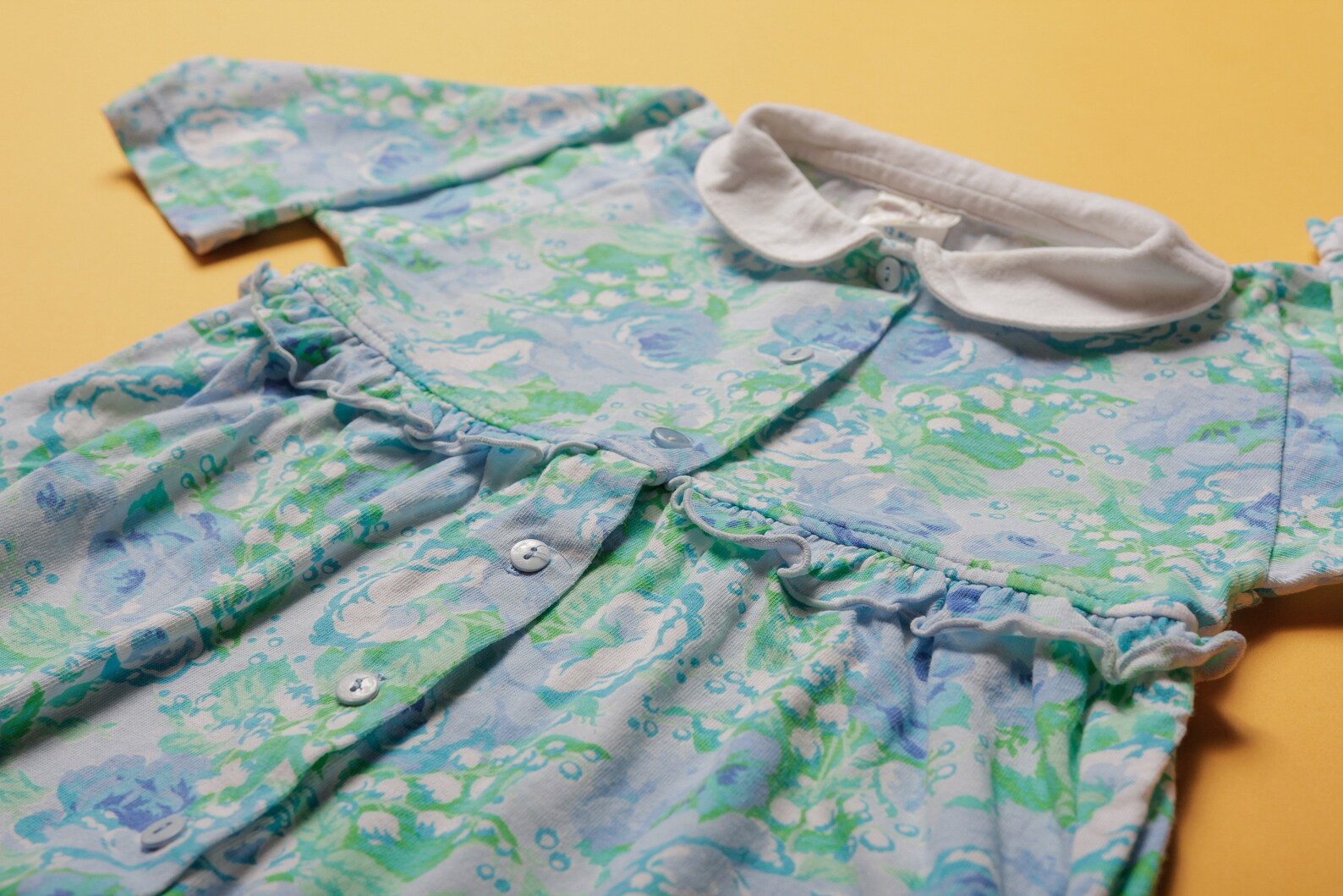 Vintage Baby Overalls 90s Floral Romper Bodysuit Unitard Made in France