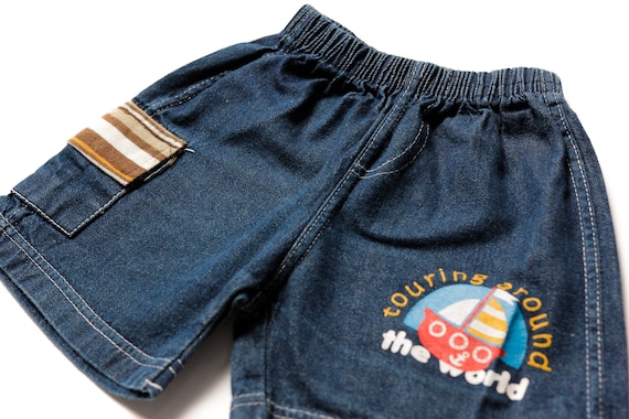 Vintage Boys Denim Shorts age 9 - 12 months kids … - image 2