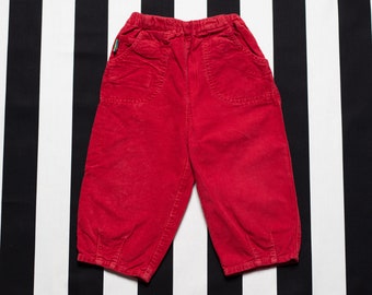 vintage bébé pantalon rouge coton bébé pantalon premier pas pantalon nom it citrouille pantalon velouté mignon confortable ballon pantalon taille 80 âge 12 mois