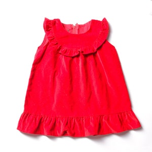 Vintage Baby Dress christmas velvet red dress babydoll dress baby dress bold red fall dress children clothing 90s kid age 0 -1 months